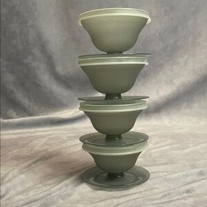 Tupperware Light Gray Dessert Cups with Lids